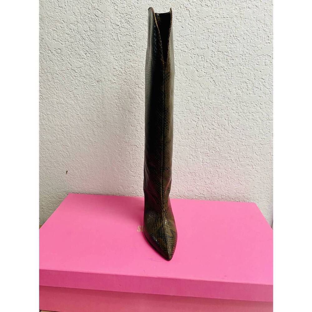 NEW PARIS TEXAS women's python printed leather sh… - image 2